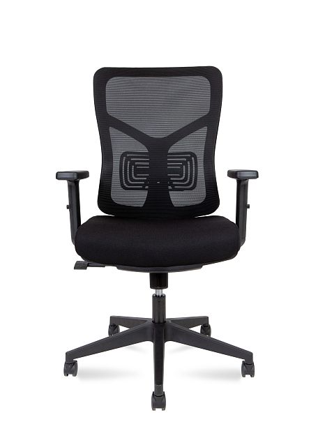 Кресло офисное  Asper LB / черный пластик  / черная сетка / черная ткань - Вид 2