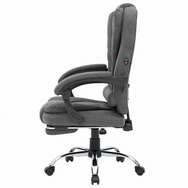 Кресло офисное CROMEX "Chill MS-005", с функцией вибромассажа, подножка, ткань, серое, 532959 - Вид 7