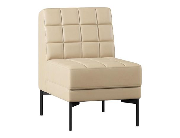 Модуль Everprof Delta одноместный Металл Черный Экокожа Бежевый - Вид 1