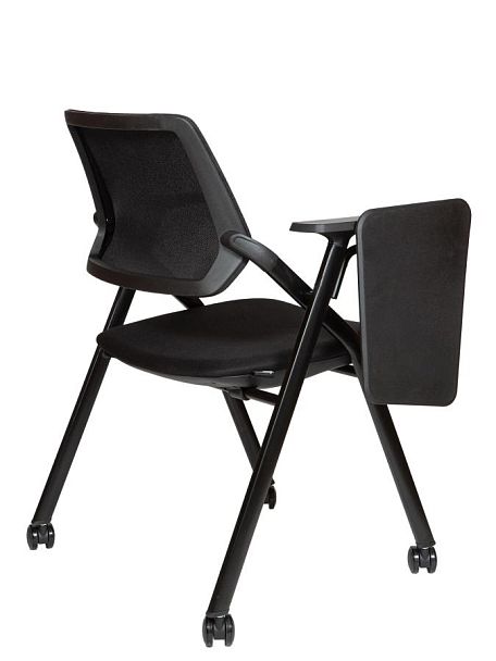 Стул / Step M+R / черный пластик / черная сетка / черная ткань/ пюпитр/ролики - Вид 4