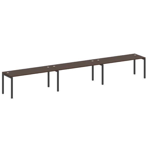 Metal System Quattro Р. ст. на 3 раб. места на П-образном м/к 50БП.СМ-3.5 Венге/Антрацит металл 5400*720*750 - Вид 1