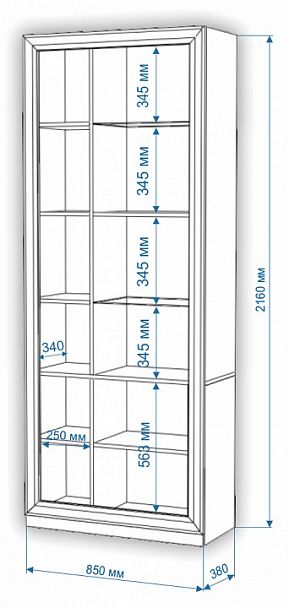 Шкаф-витрина Нобиле ШВтВ-ФСД-ФГК Карамель/Кофе правый - Вид 3