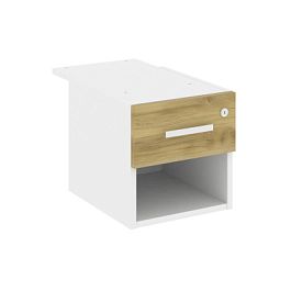 Concept Тумба с открытой нишей и 1 ящ. CN.PT-005 W Дуб Винченцо/Белый Бриллиант 347*573*336 - Фото предпросмотра