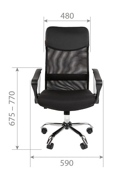 Кресло CHAIRMAN 610, ткань стандарт/сетчатый акрил, черный - Вид 4