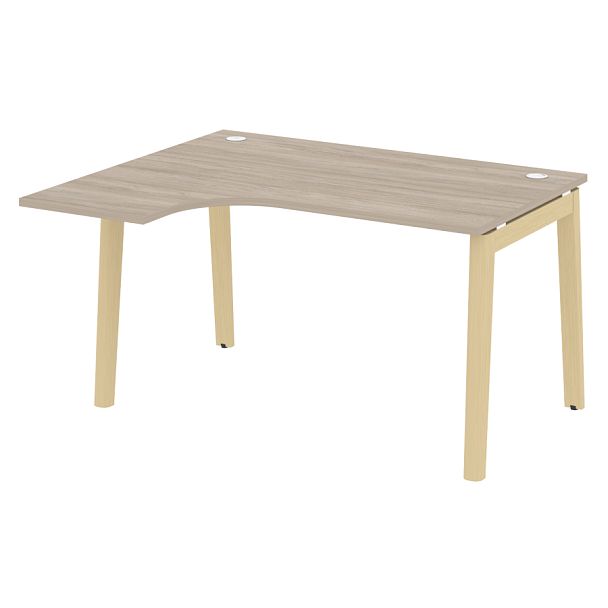 Onix Wood Стол эргономичный левый OW.SA-3 (L) Дуб аттик/Дуб светлый/Белый металл 1380*1180*750 (800/460) - Вид 1