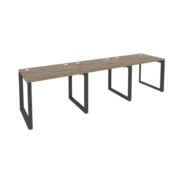 Onix Рабочая станция на О-образном м/к O.MO-RS-3.1.7 Тиквуд темный/Антрацит металл 2940*720*750 - Вид 1