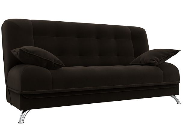 Диван Книжка Анна (полностью микровельвет коричневый) - Вид 1