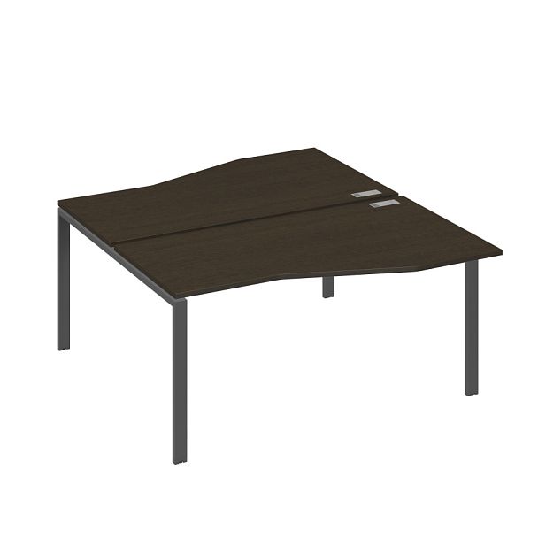 Рабочая станция столы Техно" каркас UNO (2х160) A4 А4 Б1 191 БП венге / металлокаркас антрацит - Вид 1