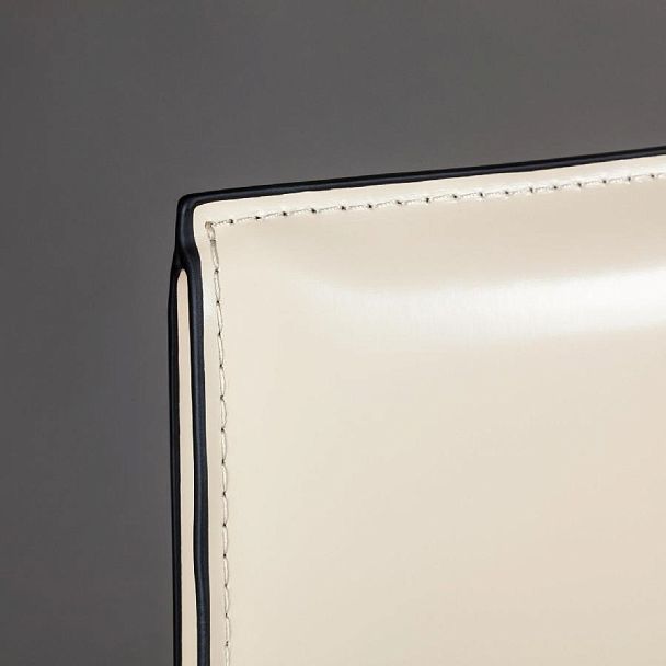 Стул с подлокотниками Barrie, кожа бежевый - Вид 7