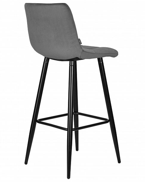 Стул барный DOBRIN NICOLE (черные матовые ножки, темно-серый велюр (108-91)) - Вид 4