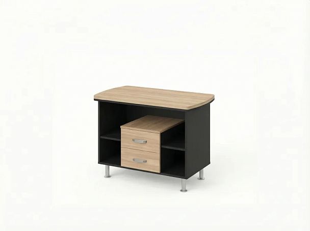 BRL RB074-120x60 Тумба сервисная на цокольных опорах 1200х600х760 Акация/Черный - Вид 1