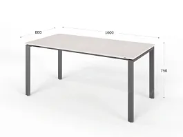 UNITY РМС8-16 ДУБ МОЛОЧНЫЙ Стол на металлокаркасе прямой 1600х800х750 - Фото предпросмотра