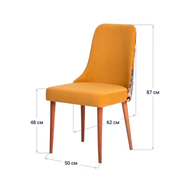 Стул Kongsberg без прострочки, велюр Teddy 011, спинка гобелен Келим, ножки бук - Вид 5