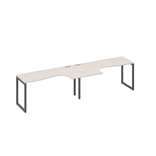 Рабочая станция металлокаркас QUATTRO (2х160) столы Классика A4 А4 Б4 035-2 БП дуб / металлокаркас антрацит - Вид 1