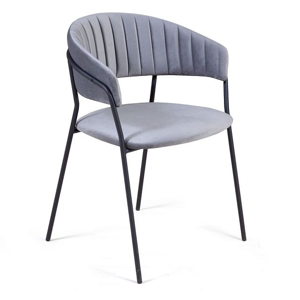 Стул Kelly с подлокотниками, бархат серый 27 - Вид 1