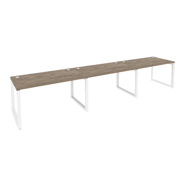 Onix Рабочая станция на О-образном м/к O.MO-RS-3.3.8 Тиквуд темный/Белый металл 4140*800*750 - Вид 1