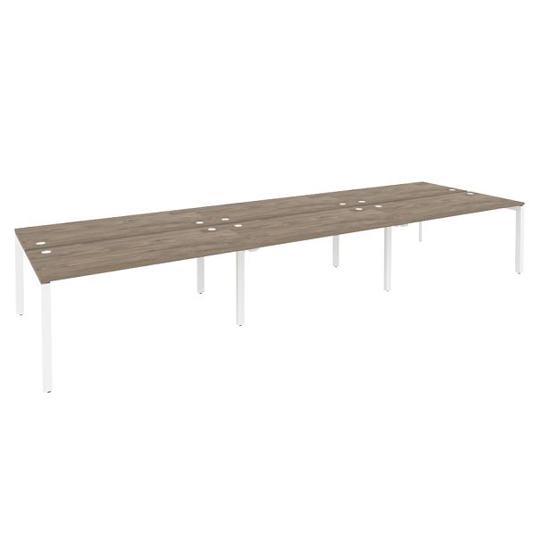 Onix Рабочая станция на П-образном м/к O.MP-D.RS-6.4.7 Тиквуд темный/Белый металл 4740*1475*750 - Вид 1