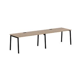 Стол 2-х местный ELWST 3180 Дуб Денвер светлый/Черный 3126х800х750 EDIS - Фото предпросмотра