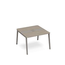 Стол для переговоров с кабель-каналом METAL Time metal ТМ М1 153 мокко премиум (корпус) / вяз либерти (столешница, топ, фасад) - Фото предпросмотра