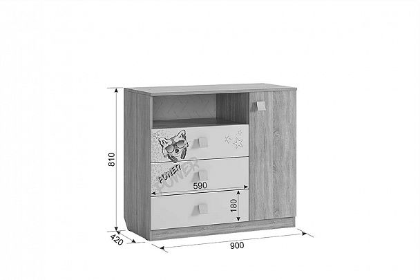 Энерджи Комод MDE-06.1623 дуб сонома/белый - Вид 4