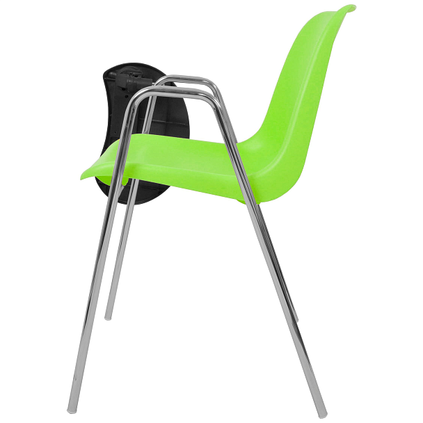 Стул Vicenza (4 ножки с подлокотниками + столик TLT), каркас хром, салатовый, РП+ИК - Вид 2