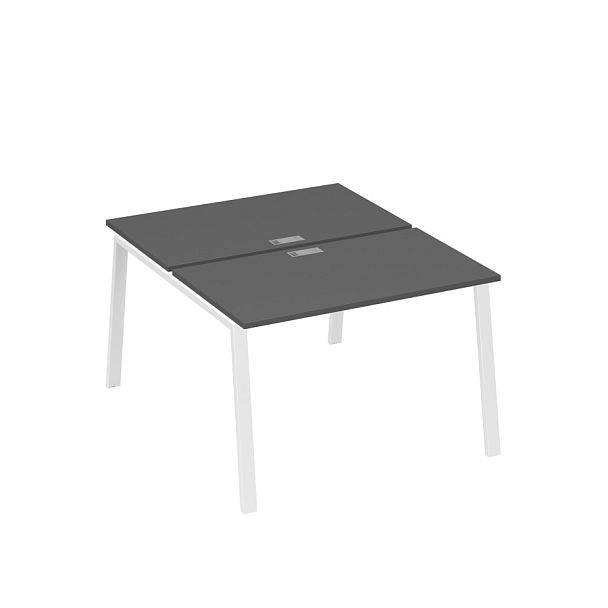 Рабочая станция 2х120 с металлокаркасом TRE A4 А4 Б3 173 БП антрацит премиум / металлокаркас белый - Вид 1