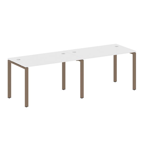 Metal System Р. ст. на 2 раб. места на П-образном м/к БП.СМ-2.2 Белый/Мокко металл 2400*720*750 - Вид 1
