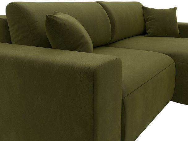 Диван угловой Лига-036 Классик правый угол Микровельвет зеленый - Вид 4