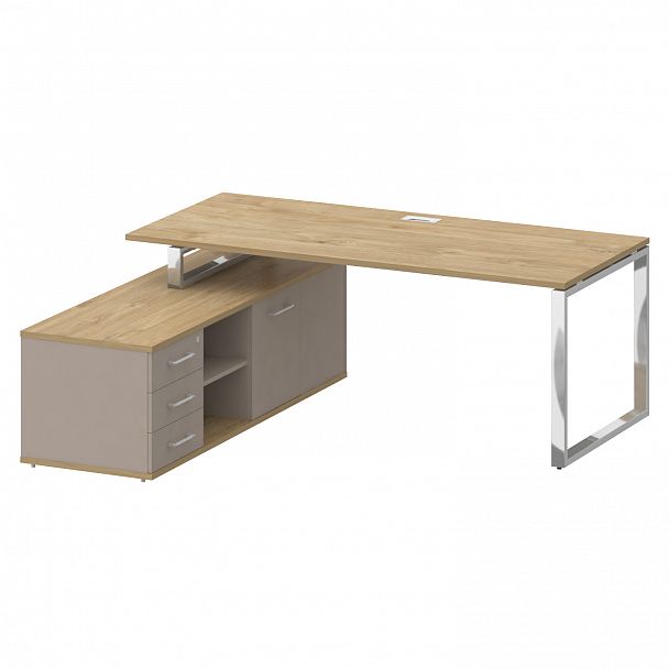 Стол с опорной греденцией "Shift" SK.SRG-200 тиквуд светлый/капучино - Вид 4