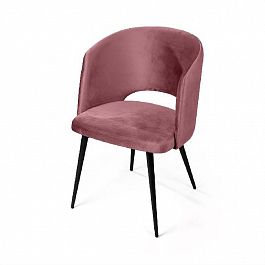 Кресло William, бархат пудровый 15/ черный конус - Фото предпросмотра