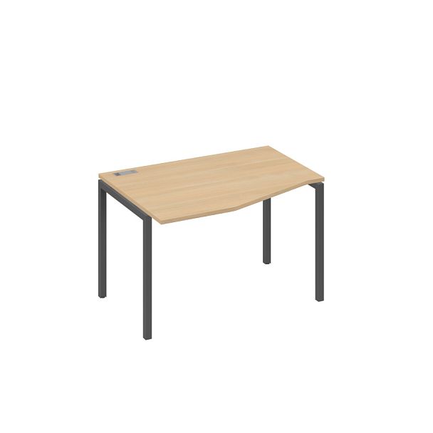 Стол эргономичный левый "Техно" на металлокаркасе DUE A4 А4 Б2 061 БП натуральный дуб / металлокаркас антрацит - Вид 1