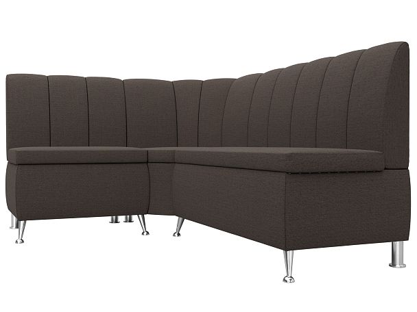 Диван кухонный угловой Кантри левый угол Рогожка коричневый - Вид 3