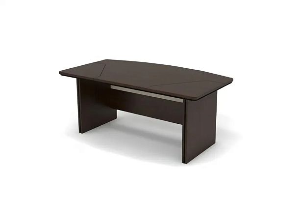 БЕРЛИН / BERLIN Стол руководителя прямой составной 2000х1000х760 Венге/Черный - Вид 1