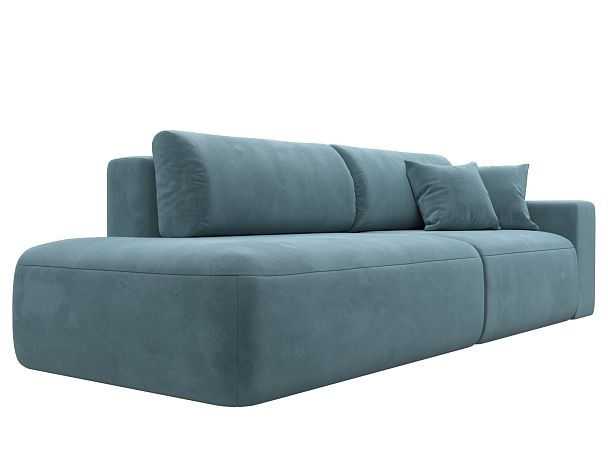 Диван прямой Лига-036 Модерн подлокотник справа Велюр бирюзовый - Вид 4