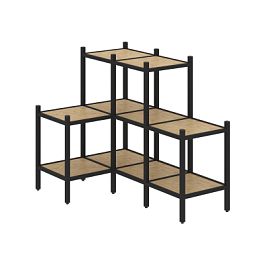 Loft Угловой внутренний стеллаж наборный VR.L-37 Тиквуд светлый/Чёрный металл 862*1278*1047 - Фото предпросмотра