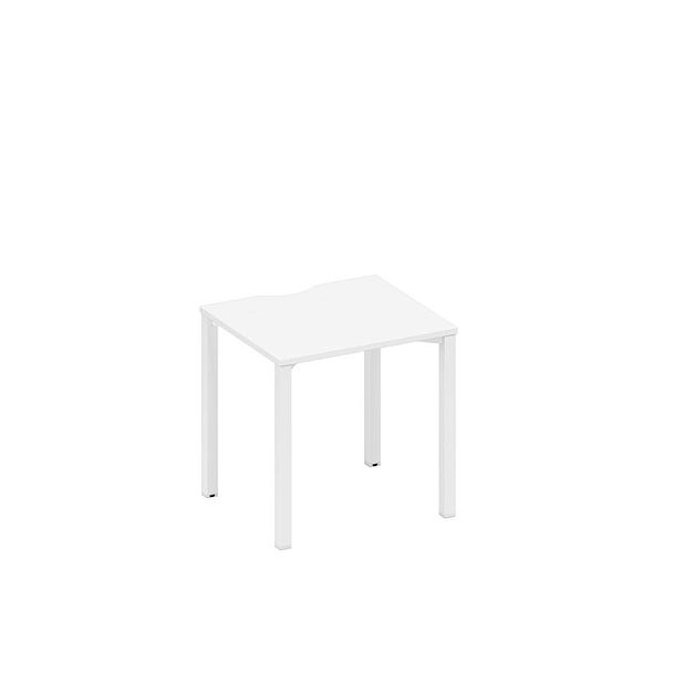 Стол письменный на металлокаркасе, столешница с вырезом Space+ А1 БГ 011.2 БП белый премиум / белый гладкий - Вид 1