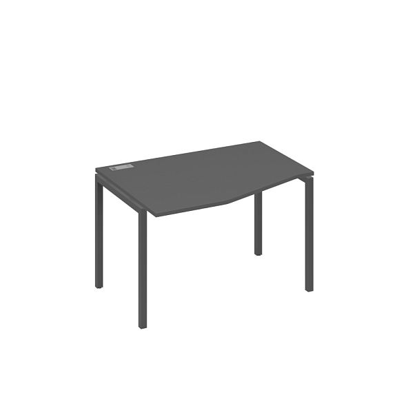 Стол эргономичный левый "Техно" на металлокаркасе DUE A4 А4 Б2 061 БП антрацит премиум / металлокаркас антрацит - Вид 1