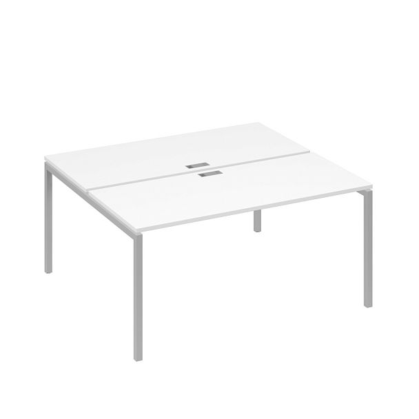 Станция офисная на каркасе DUE (2х160) A4 А4 С2 175 БП белый премиум / металлокаркас серый - Вид 1