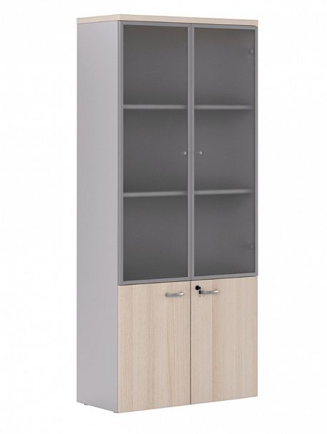 FLS331 Шкаф комбинированный алюм. 900х420х2069 "Flash" ТК-002926000243 дуб беленый - Вид 1