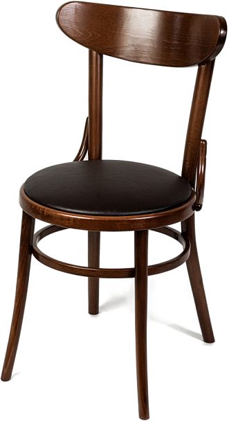 Стул деревянный венский Милем светлый орех/коричневая экокожа - Вид 1