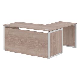 Стол угловой XQPCT 1615H Дуб Сонома/Алюминий 1600х1500х750 XTEN-QP - Фото предпросмотра