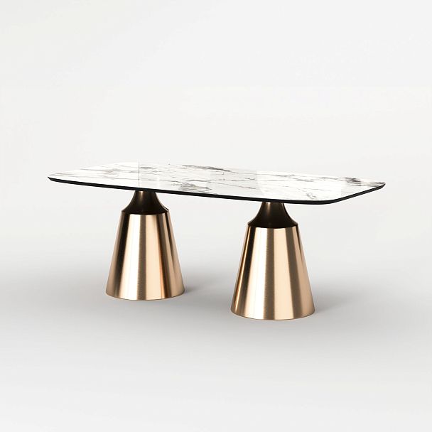 Стол овальный Lucas 200, керамика глянцевая, белая - Вид 2