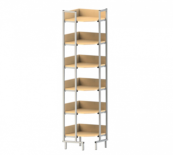 Стеллаж на металлокаркасе угловой - Вид 1