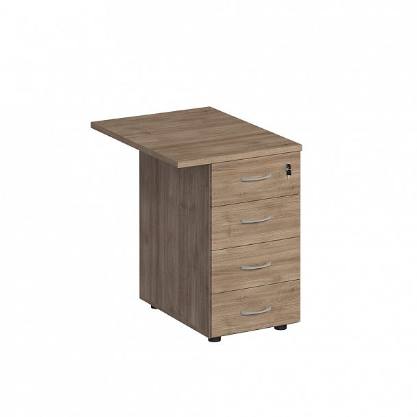 Брифинг-приставка с тумбой 4-ящичной с замком "Комфорт" К 307 дуб шамони темный - Вид 1