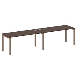Metal System Quattro Р. ст. на 2 раб. места на П-образном м/к 50БП.СМ-2.4 Венге/Мокко металл 3200*720*750 - Фото предпросмотра
