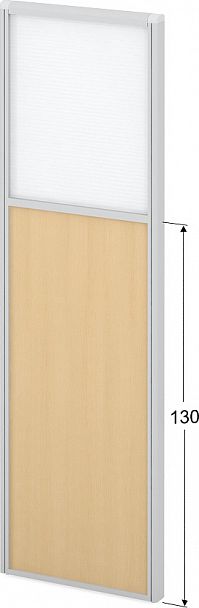 Модуль комбинированный "Мобильные офисные перегородки «Логика»" ПК-ЛГ-МДК200х60/130П/Д-В1-534 белый - Вид 1