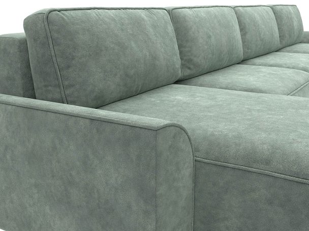 Диван п-образный Лига-048 НПБ лонг Велюр зеленый - Вид 4