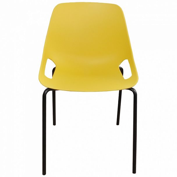 Стул Q5 (4 ножки) каркас черный, желтый, стопируемый - Вид 1