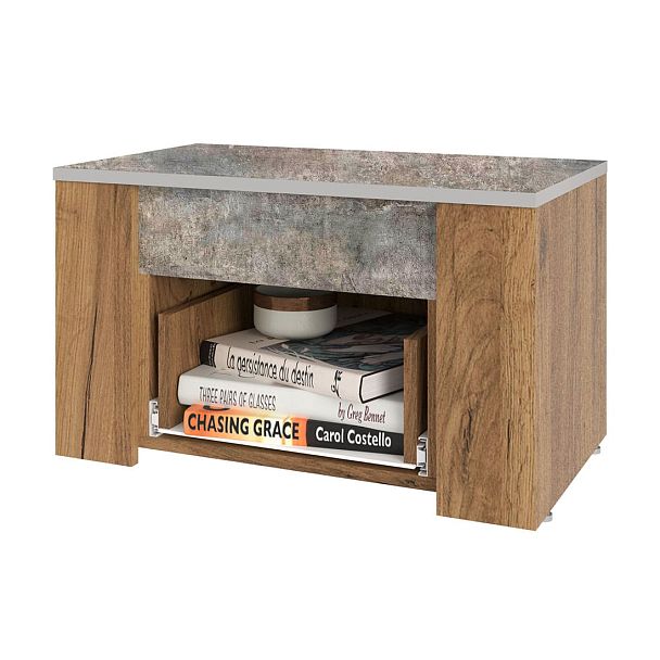 Тумба прикроватная "Франк" ТБ-24 крафт/метрополитан грей - Вид 2