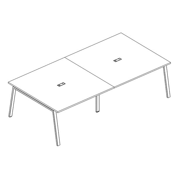 Стол переговорный 240 на металлокаркасе TRE A4 А4 Б3 134-2 БП антрацит премиум / металлокаркас белый - Вид 3